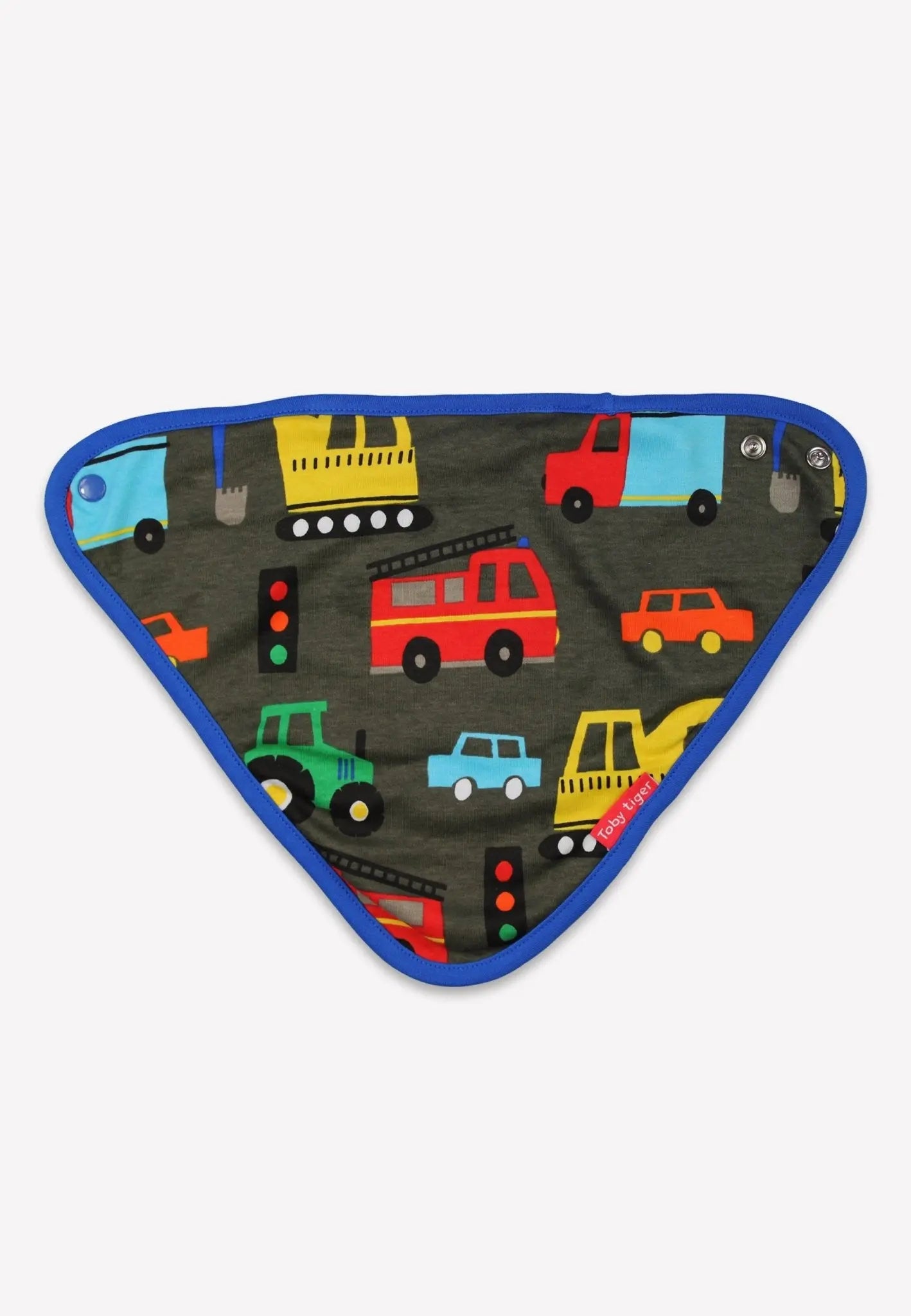 Organic Transport Print Dribble Bib Toby Tiger