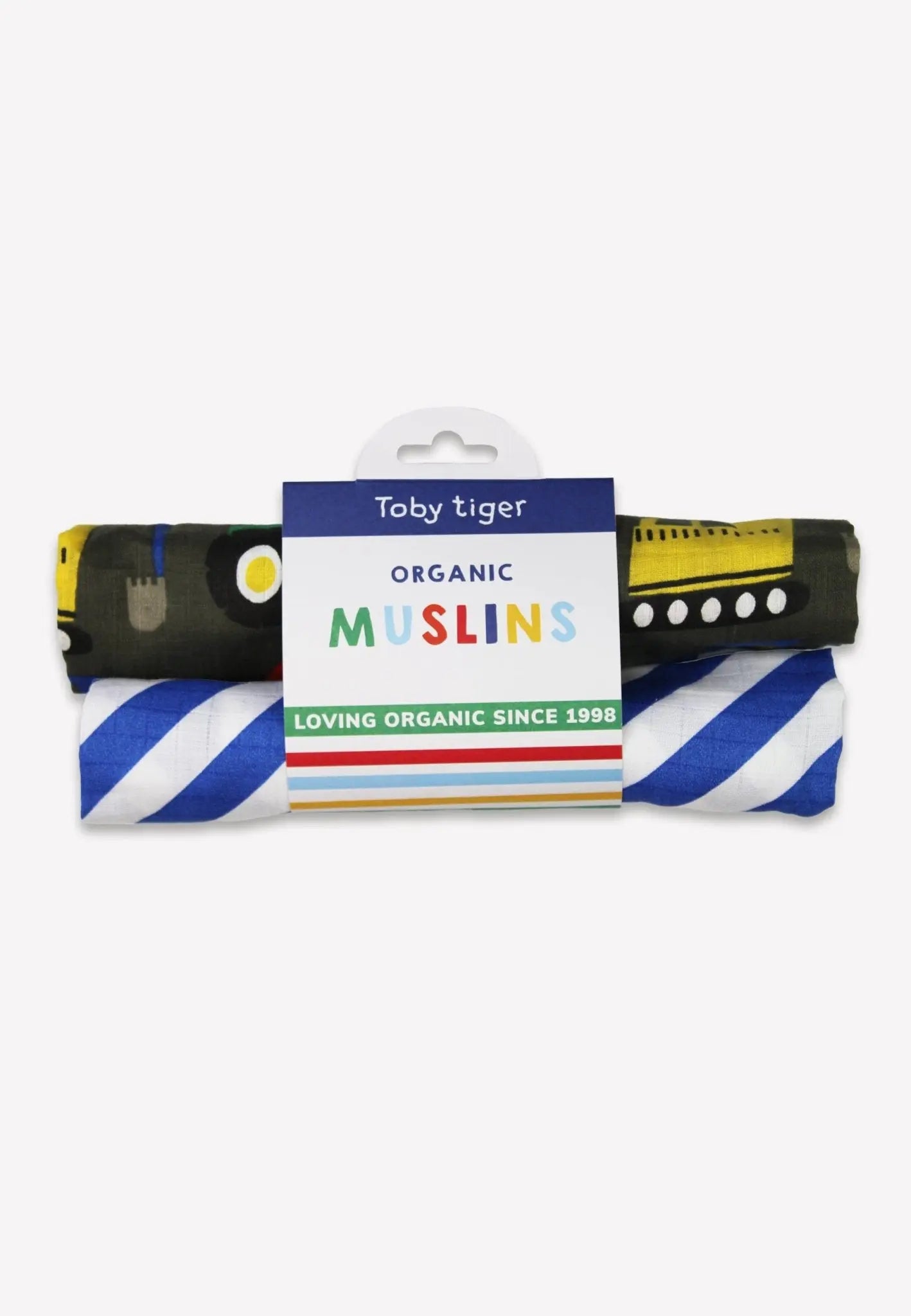 Organic Transport Print Muslin 2-Pack Toby Tiger