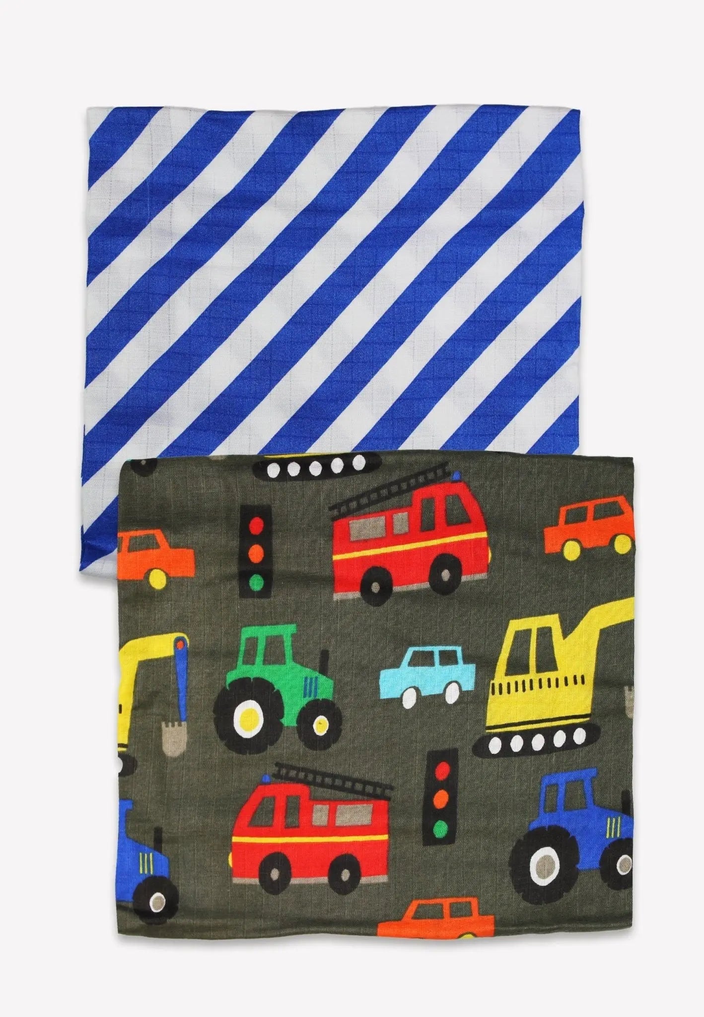 Organic Transport Print Muslin 2-Pack Toby Tiger