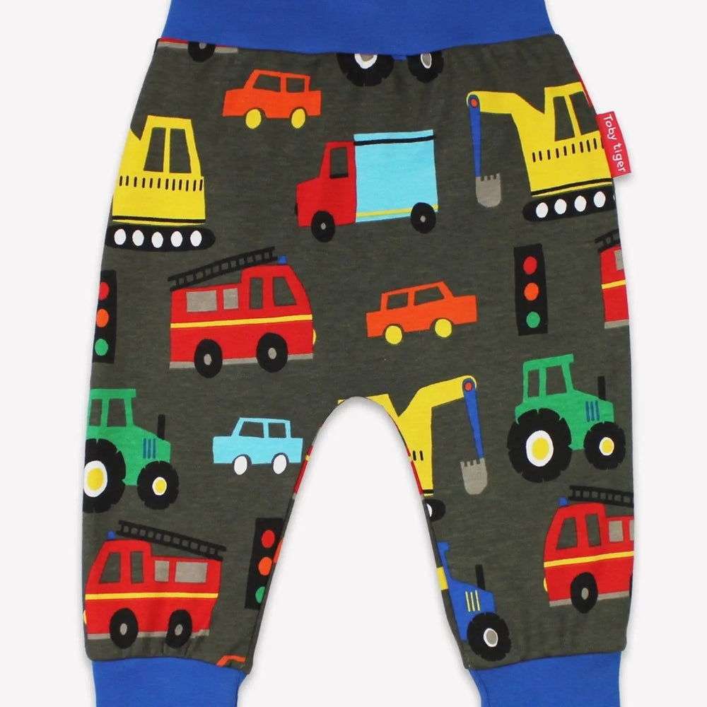 Organic Transport Print Yoga Pants Toby Tiger