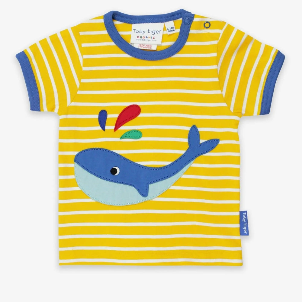 Organic Whale Applique Short-Sleeved T-Shirt Toby Tiger