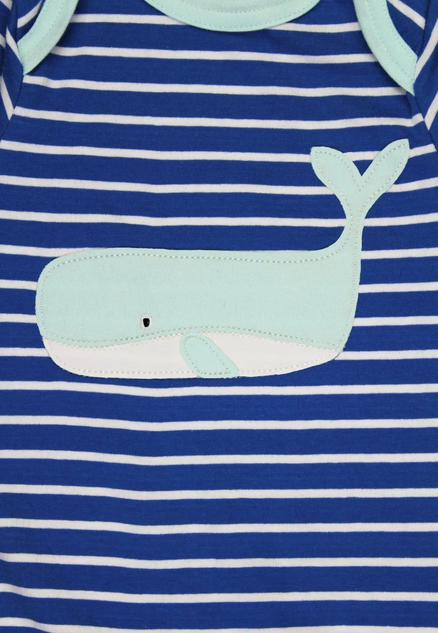 Organic Whale Waves Applique Sleepsuit Toby Tiger
