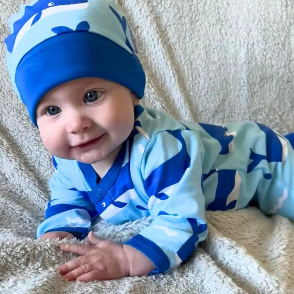 Organic Whale Waves Print Baby Gift Set Toby Tiger