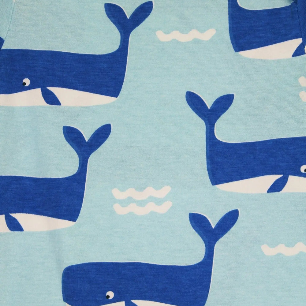 Organic Whale Waves Print Romper Toby Tiger