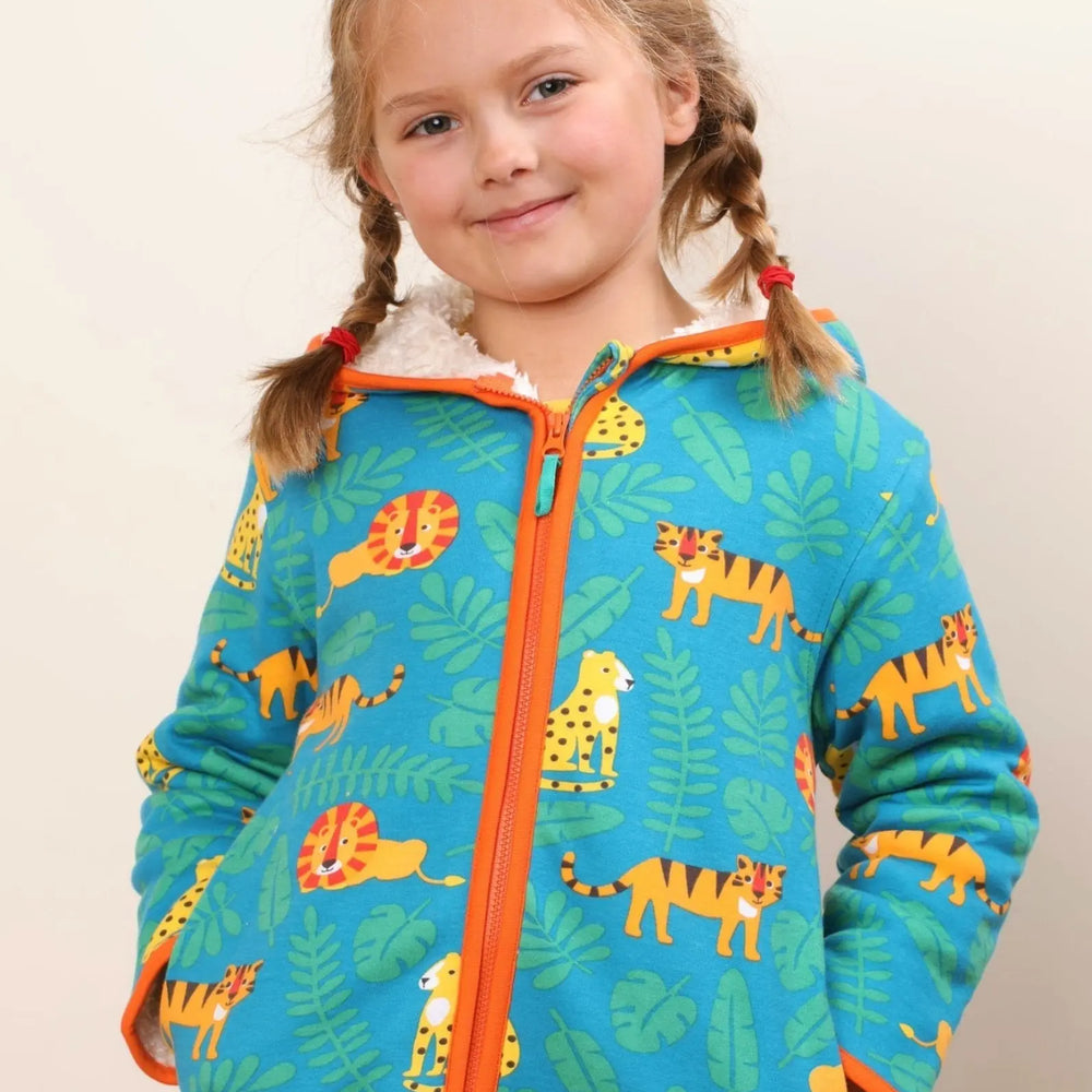Organic Wild Cats Fleece Hoodie Toby Tiger