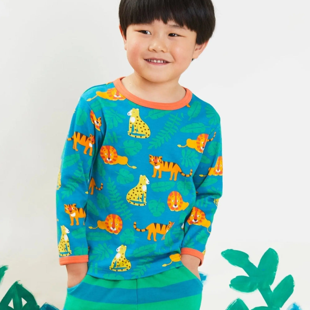 Organic Wild Cats Print Long-Sleeved T-Shirt Toby Tiger
