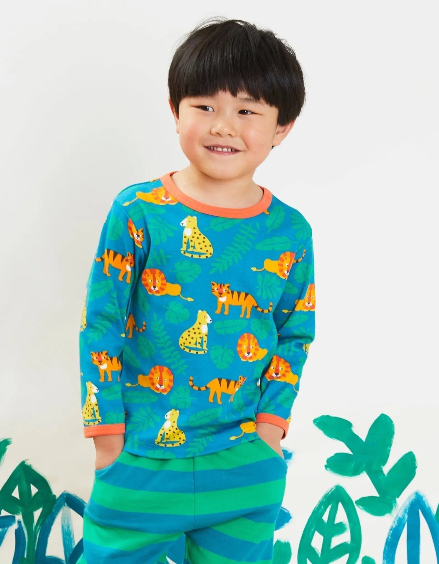 Organic Wild Cats Print Long-Sleeved T-Shirt Toby Tiger