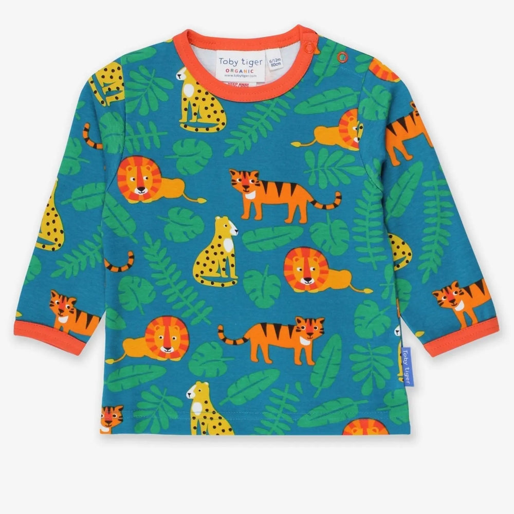 Organic Wild Cats Print Long-Sleeved T-Shirt Toby Tiger