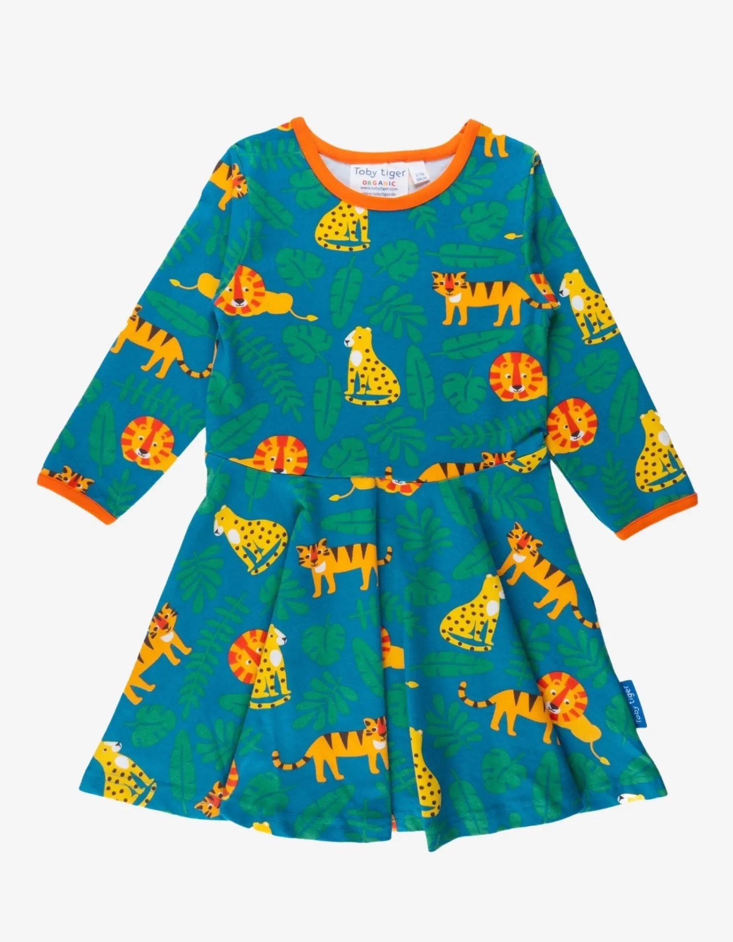 Organic Wild Cats Print Skater Dress Toby Tiger