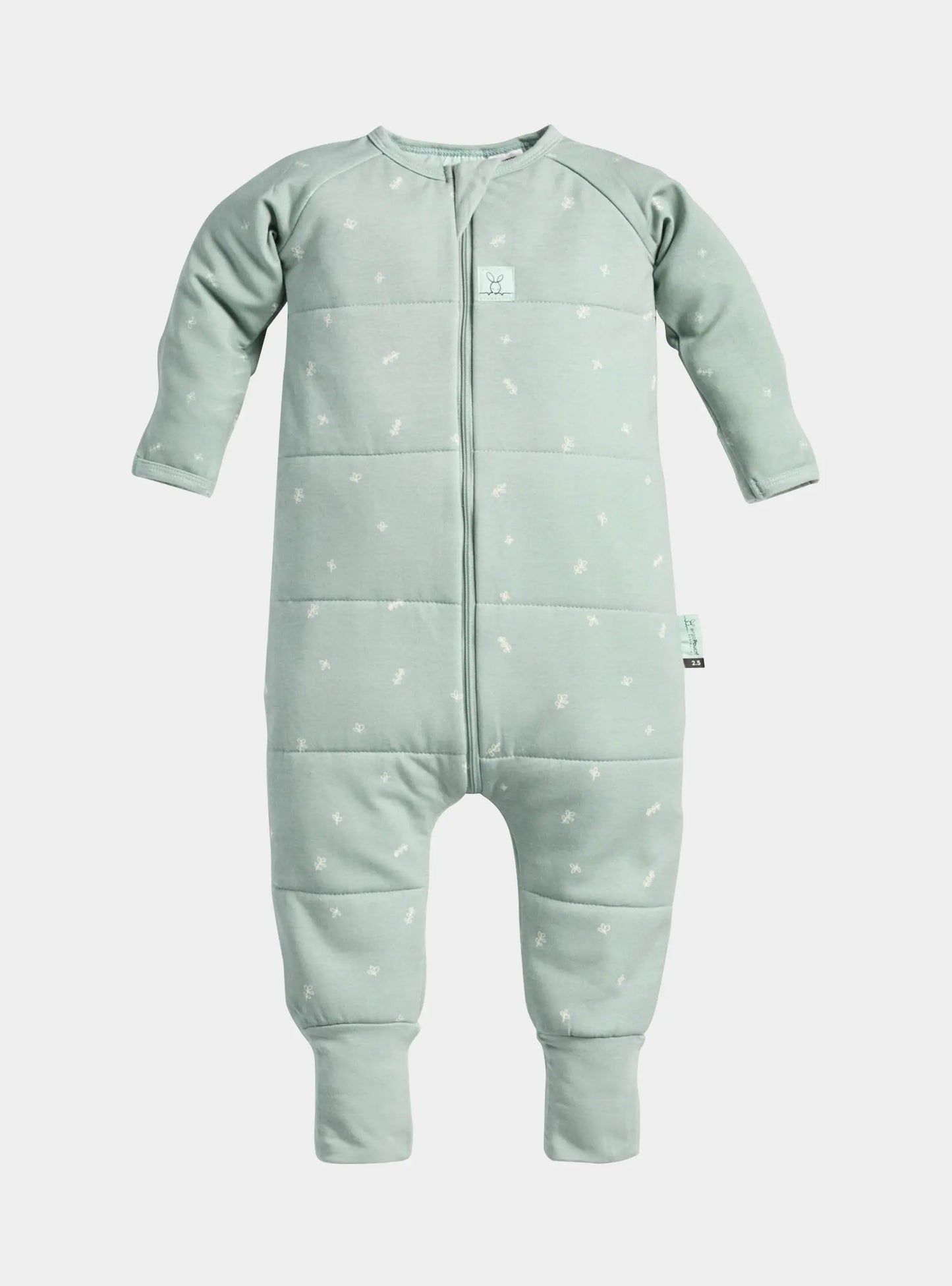 Organic Winter Long Sleeved Sleep Onesie - Sage 3.5 TOG ergoPouch