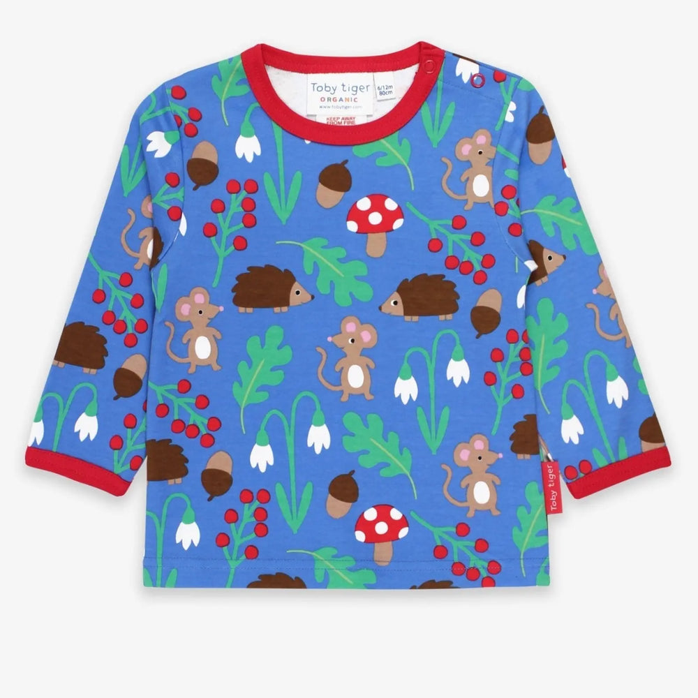 Organic Woodland Print Long-Sleeved T-Shirt Toby Tiger