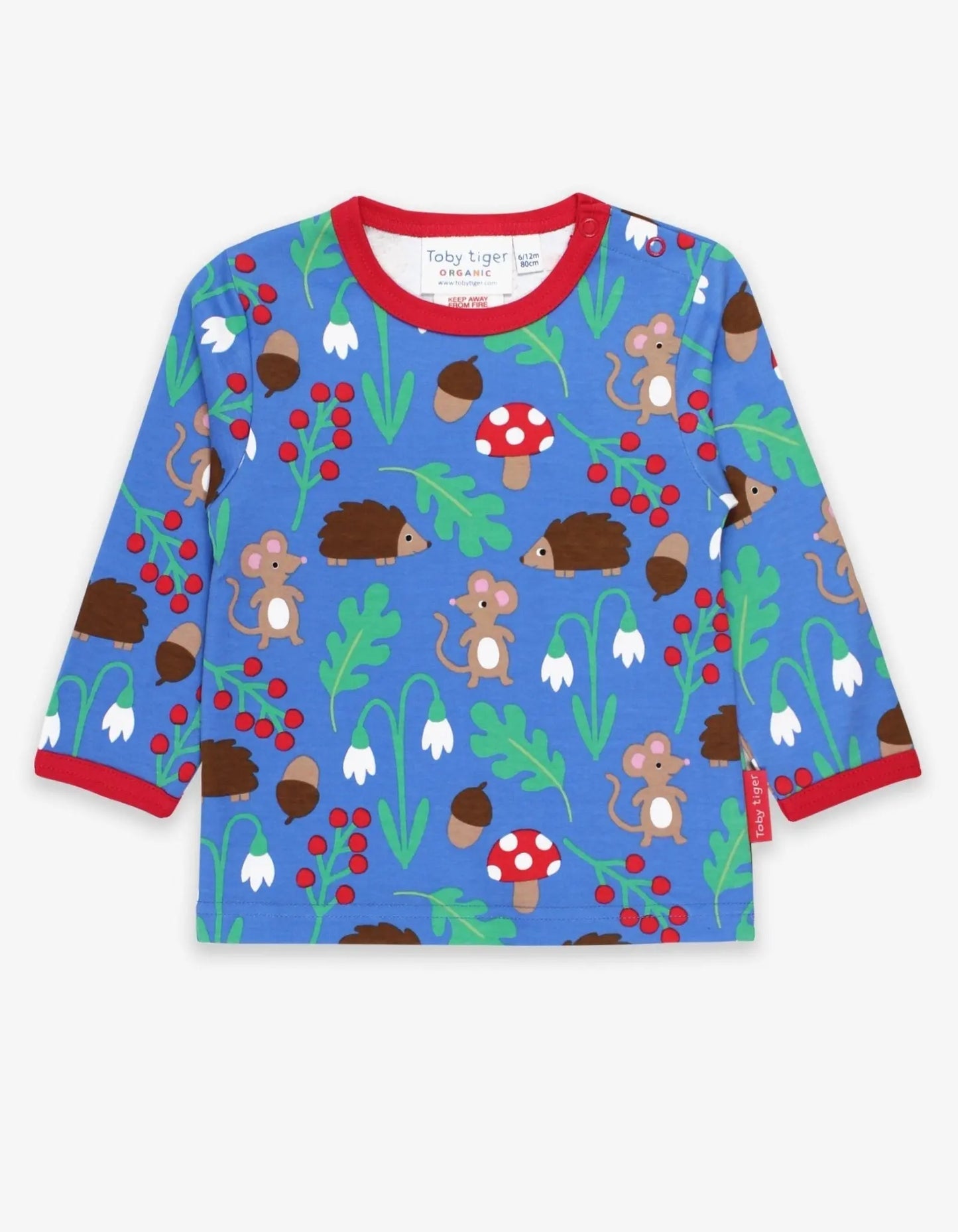 Organic Woodland Print Long-Sleeved T-Shirt Toby Tiger