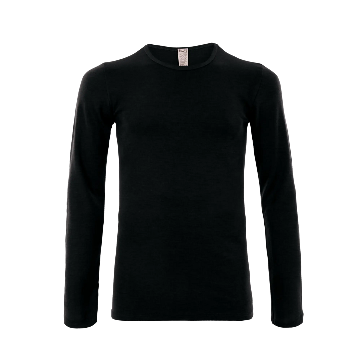 Organic Wool & Silk Long Sleeve T-shirt: Mens Earth Wardrobe
