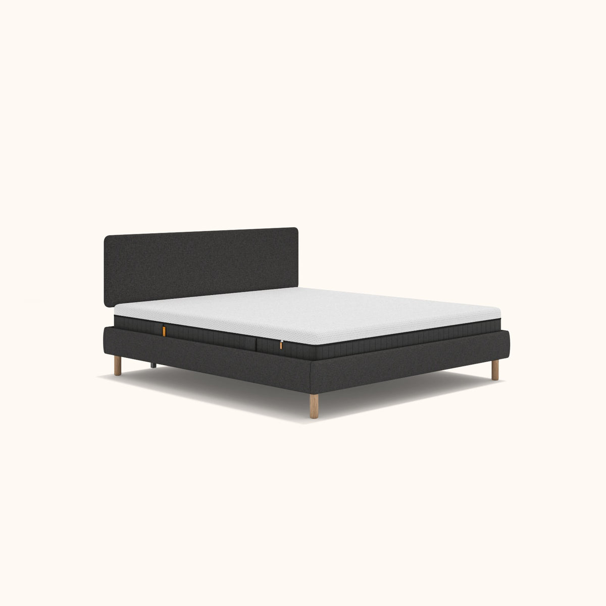 Emma Box Bed - Beige - With Plain Headboard by Emma