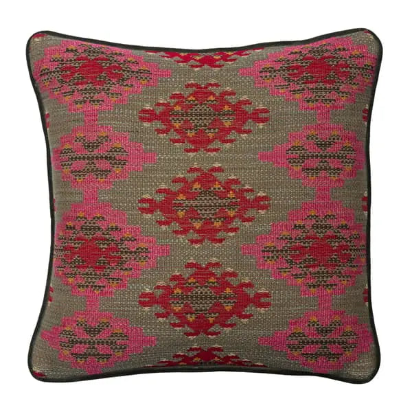 Orillo Pink, Sustainable Feather, Cushion Cotton Blend Kilim & Weave Andrew Martin