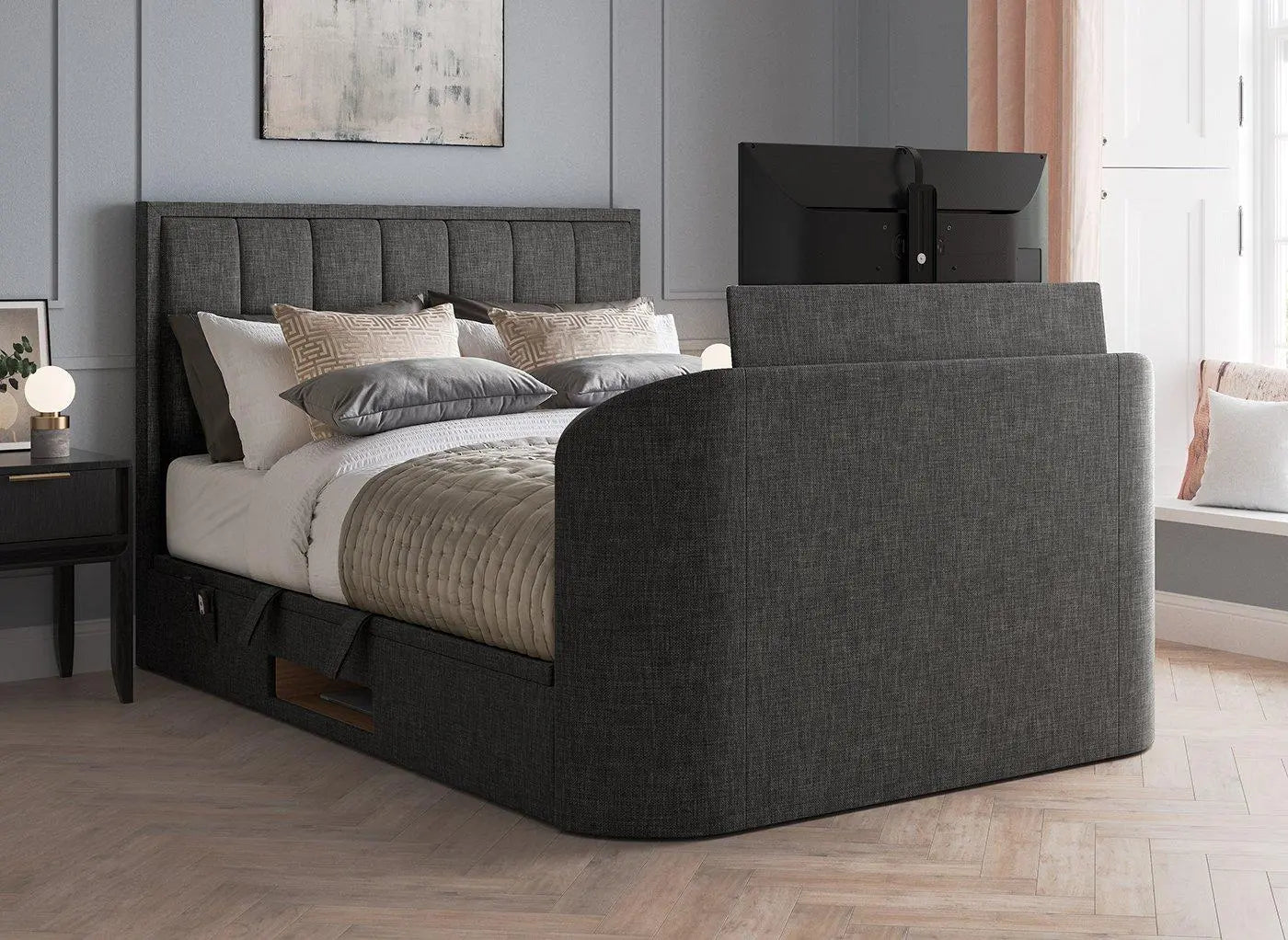 Osaka Ottoman TV Bed - Grey Dreams