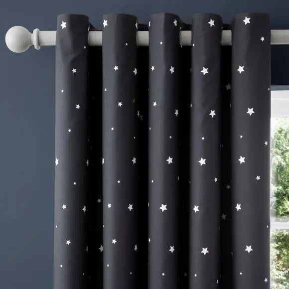Outer Space Blackout Eyelet Curtains Dunelm