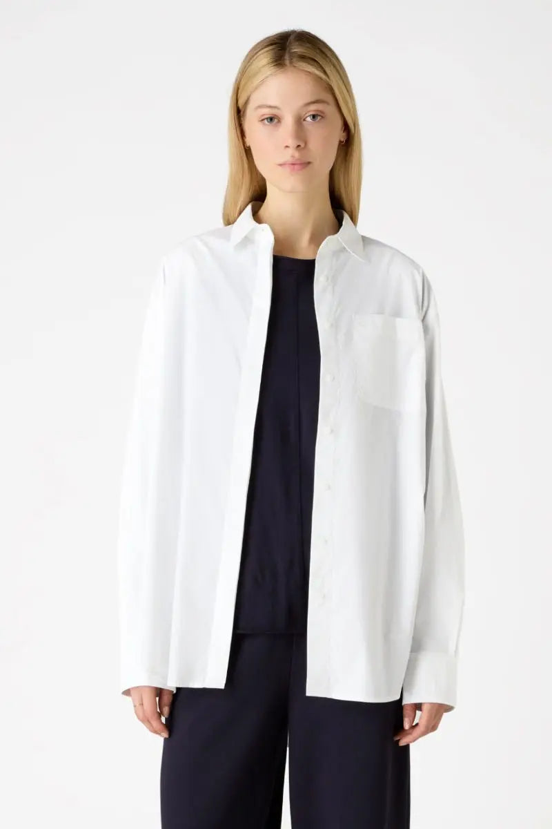 Oversized Cotton Shirt - white Bamford