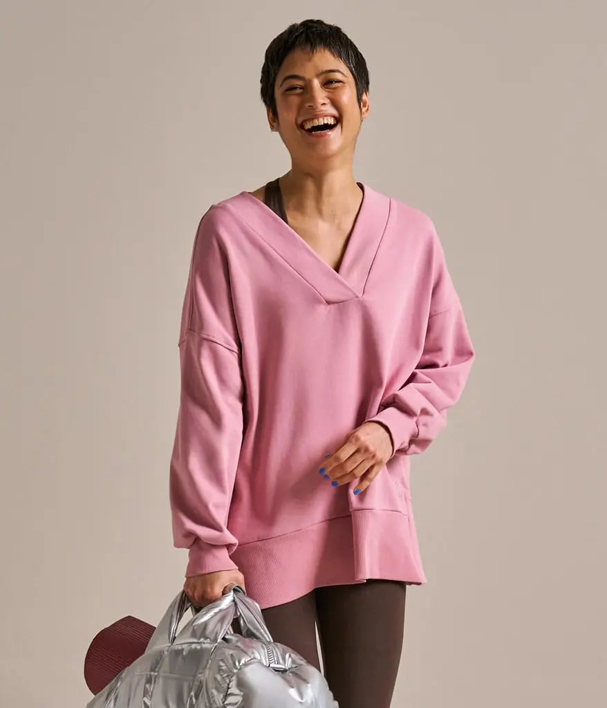 Oversized V Neck Sweat Top BAM Clothing