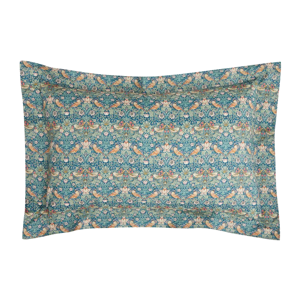 Oxford Edge Oblong Cushion Made With Liberty Fabric STRAWBERRY THIEF Coco & Wolf