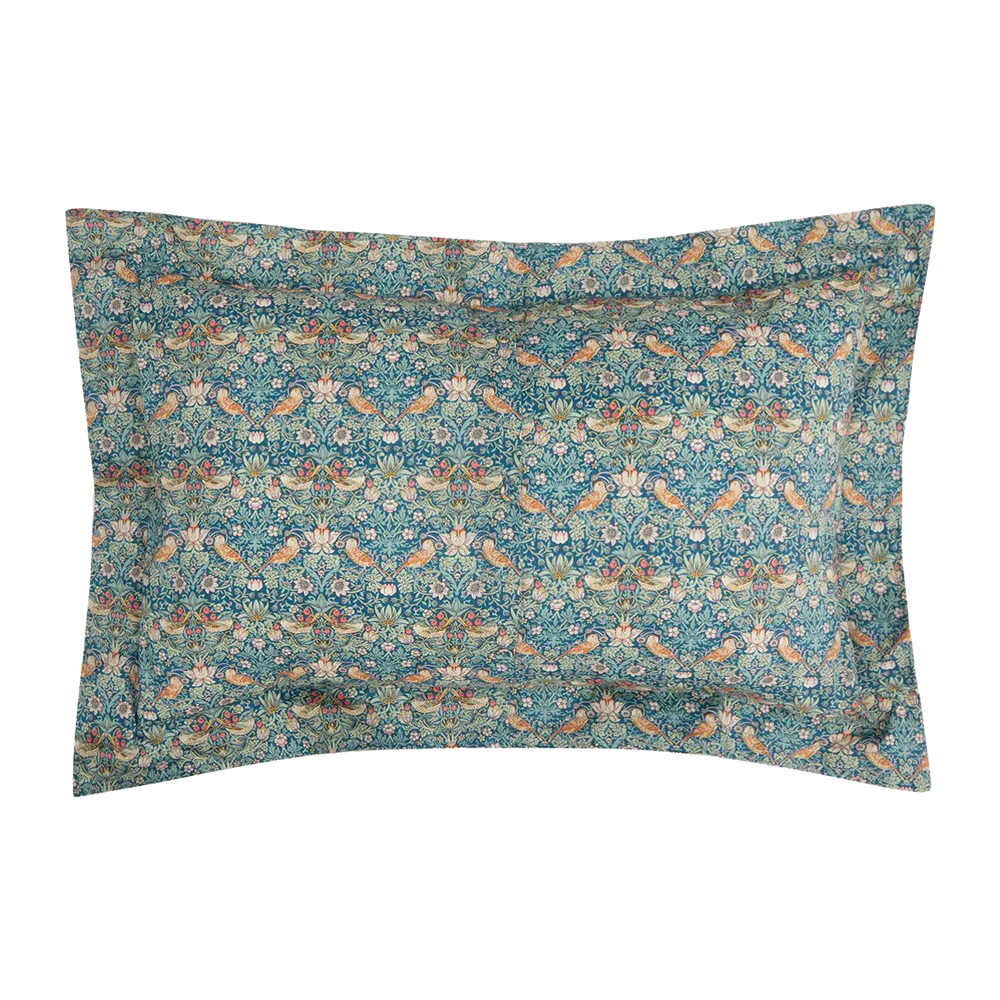 Oxford Edge Oblong Cushion Made With Liberty Fabric STRAWBERRY THIEF Coco & Wolf