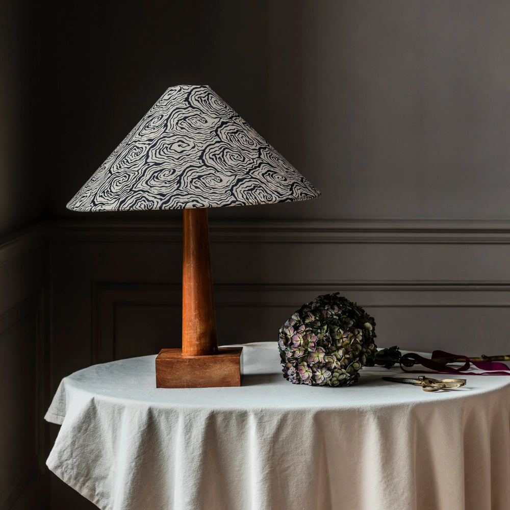 Oysters Monochrome Tapered Cone Lampshade (Large) Print Sisters