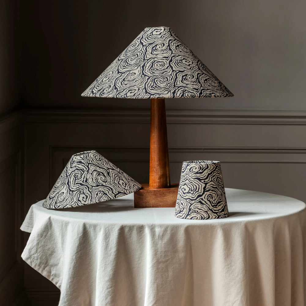 Oysters Monochrome Tapered Cone Lampshade (Medium) Print Sisters