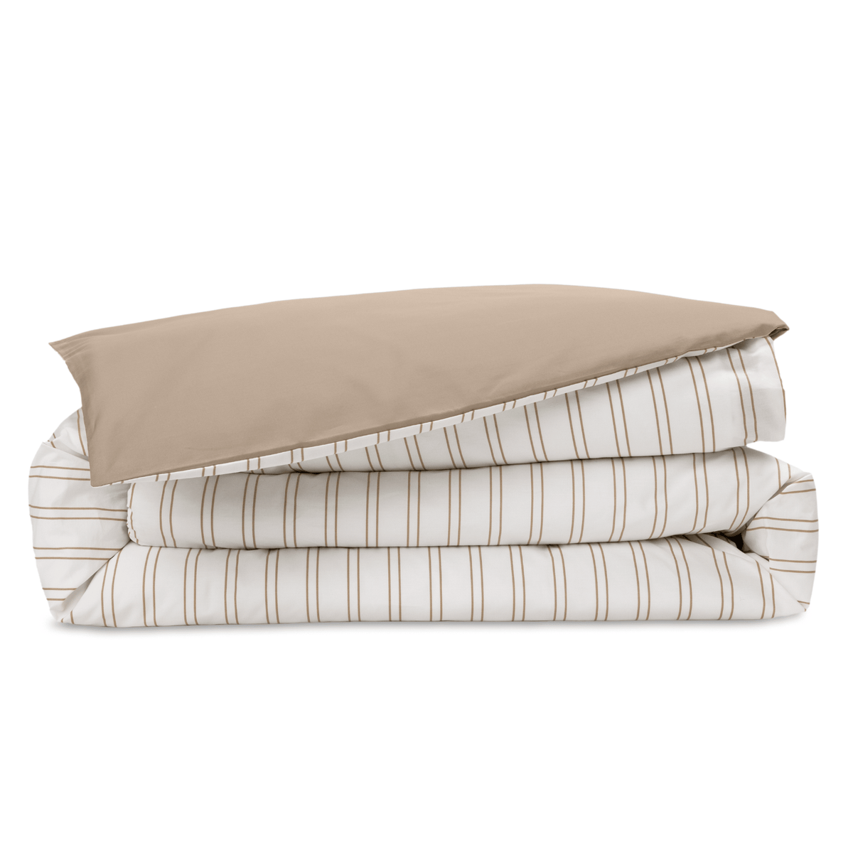 Emma Fresh Percale Duvet Cover 200 Thread Count - Beige Straps & Beige by Emma - image 2