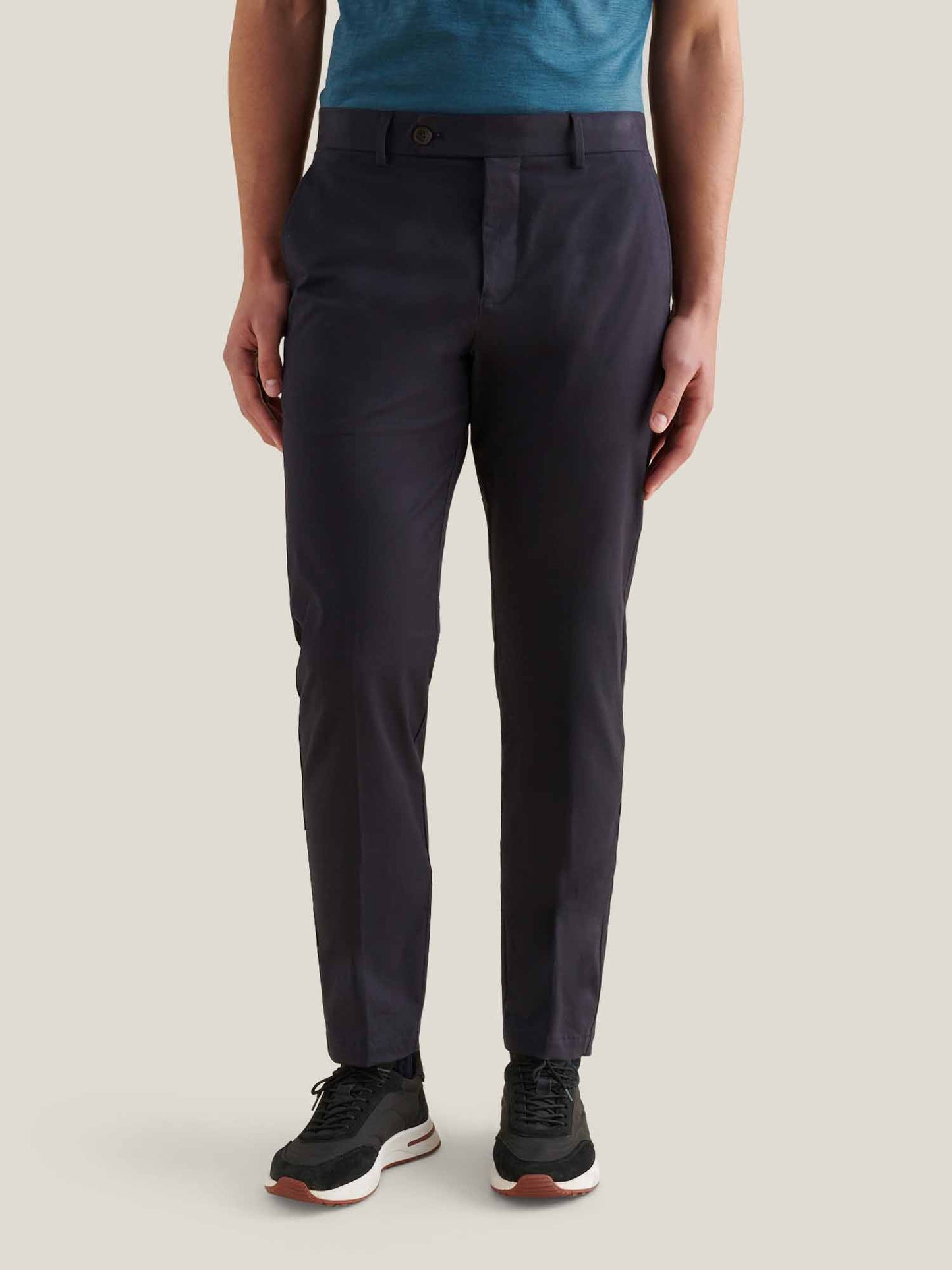 Stretch Cotton Trouser in Dark Sapphire Navy Peckham Rye