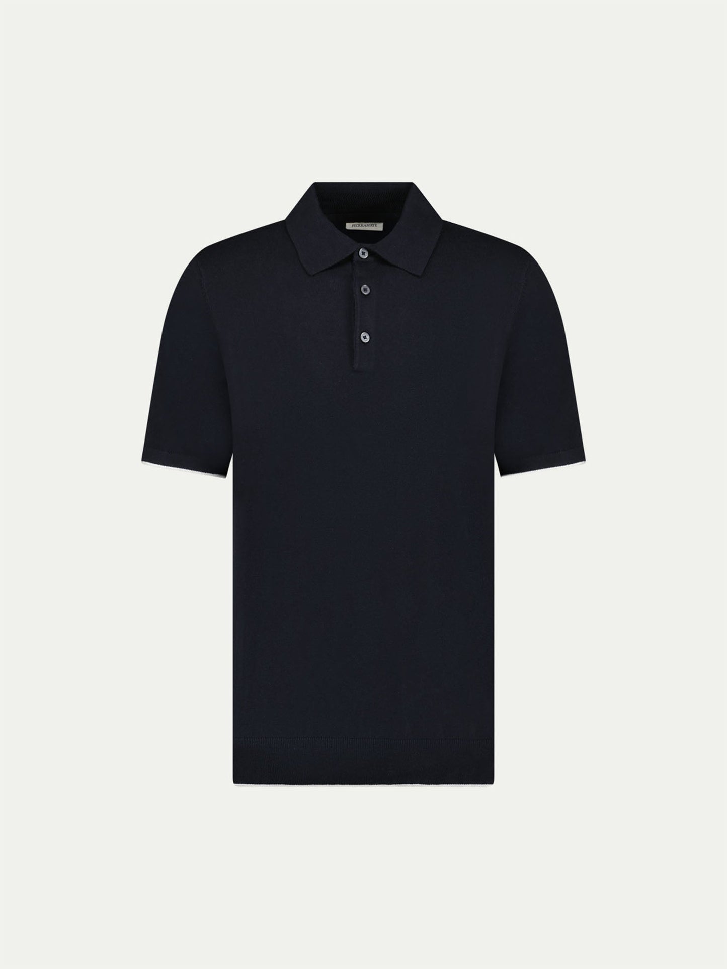 Jersey Knit Polo Shirt in Black Peckham Rye