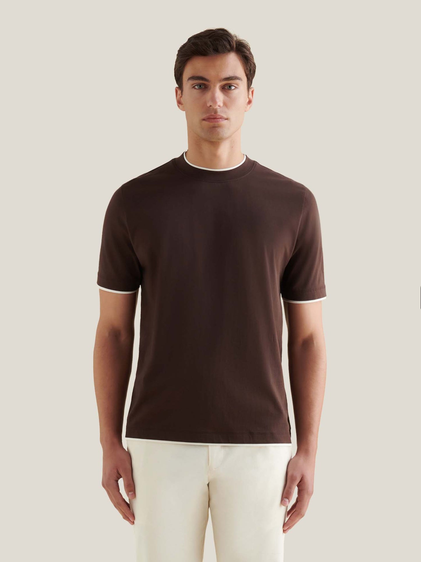 Double Layer Mercerised Cotton T-Shirt Java Peckham Rye
