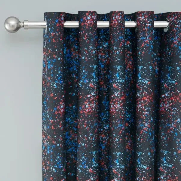Paint Splatter Blackout Eyelet Curtains Dunelm