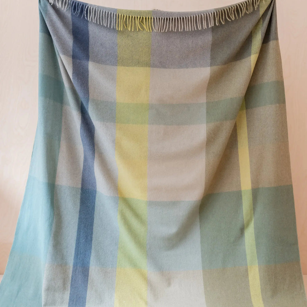 Pair of Cotton Pillowcases in Green Stripe TartanBlanketCo