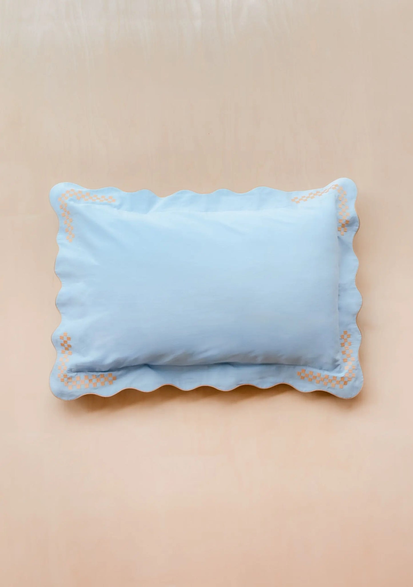 Pair of Cotton & Linen Pillowcases in Blue TartanBlanketCo