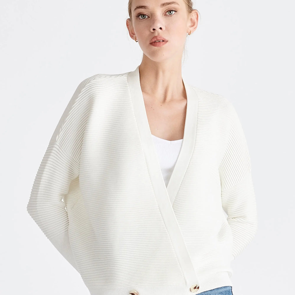 Paisie Ribbed Wrap Cardigan Paisie