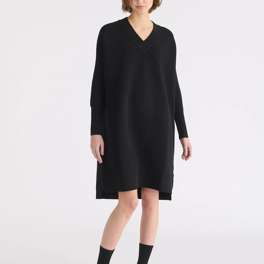 Paisie V-Neck Ribbed Jumper Dress Paisie
