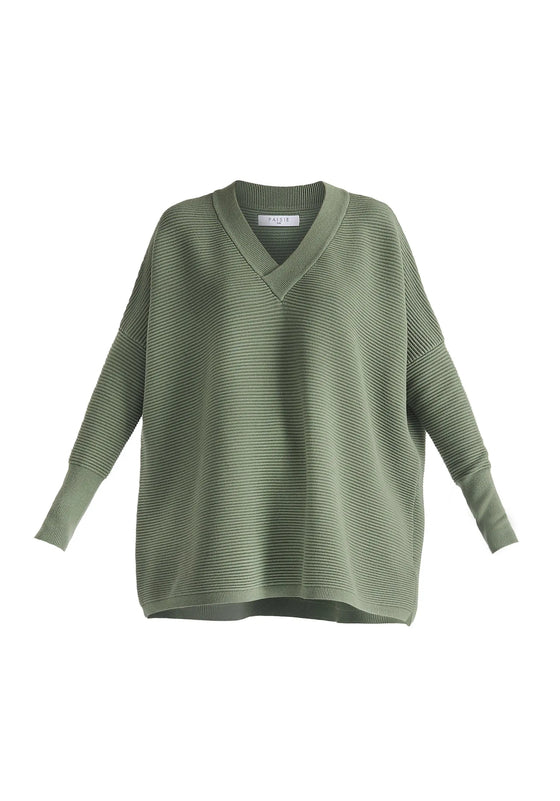 Paisie V-Neck Ribbed Jumper Paisie
