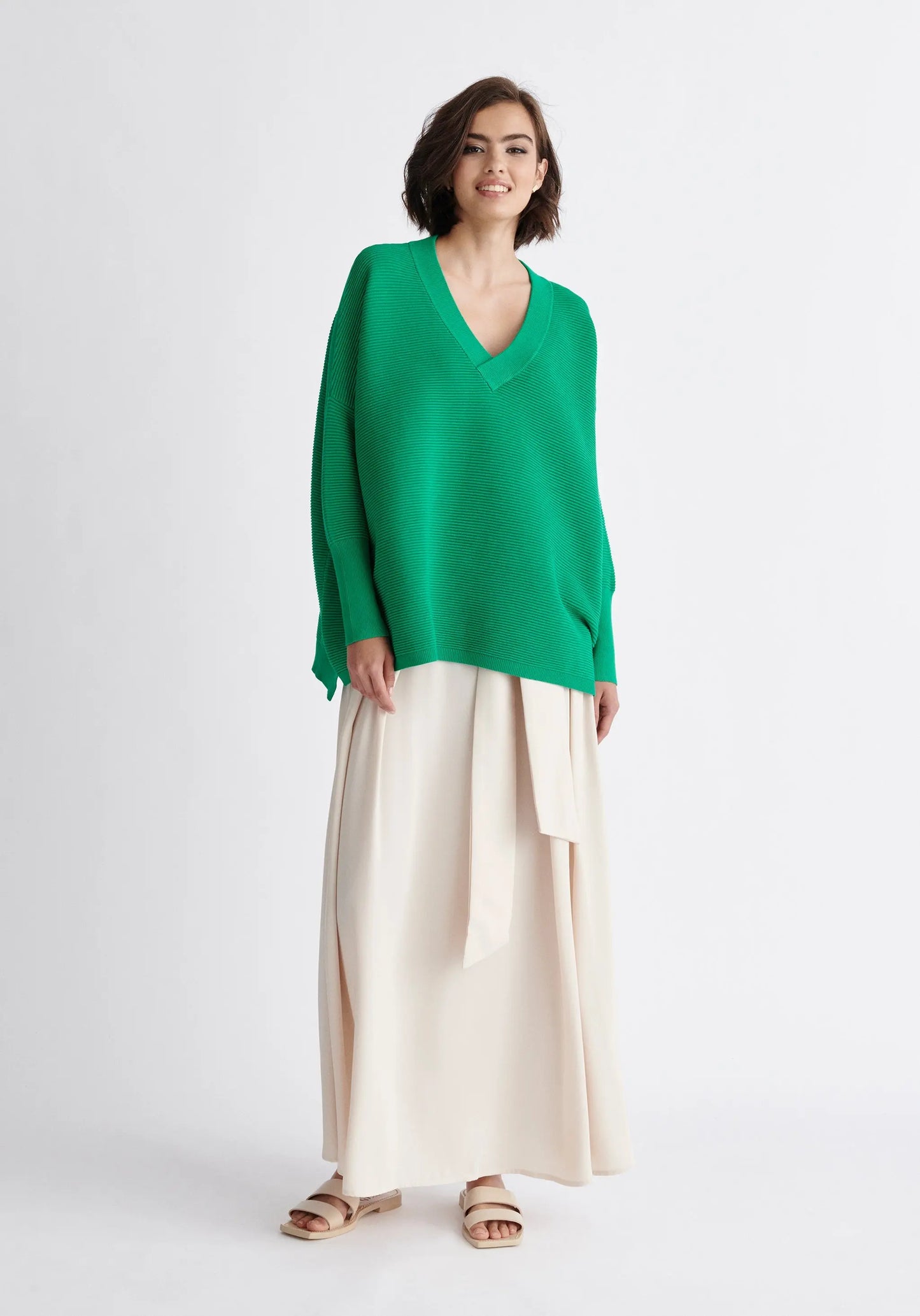 Paisie V-Neck Ribbed Jumper Paisie