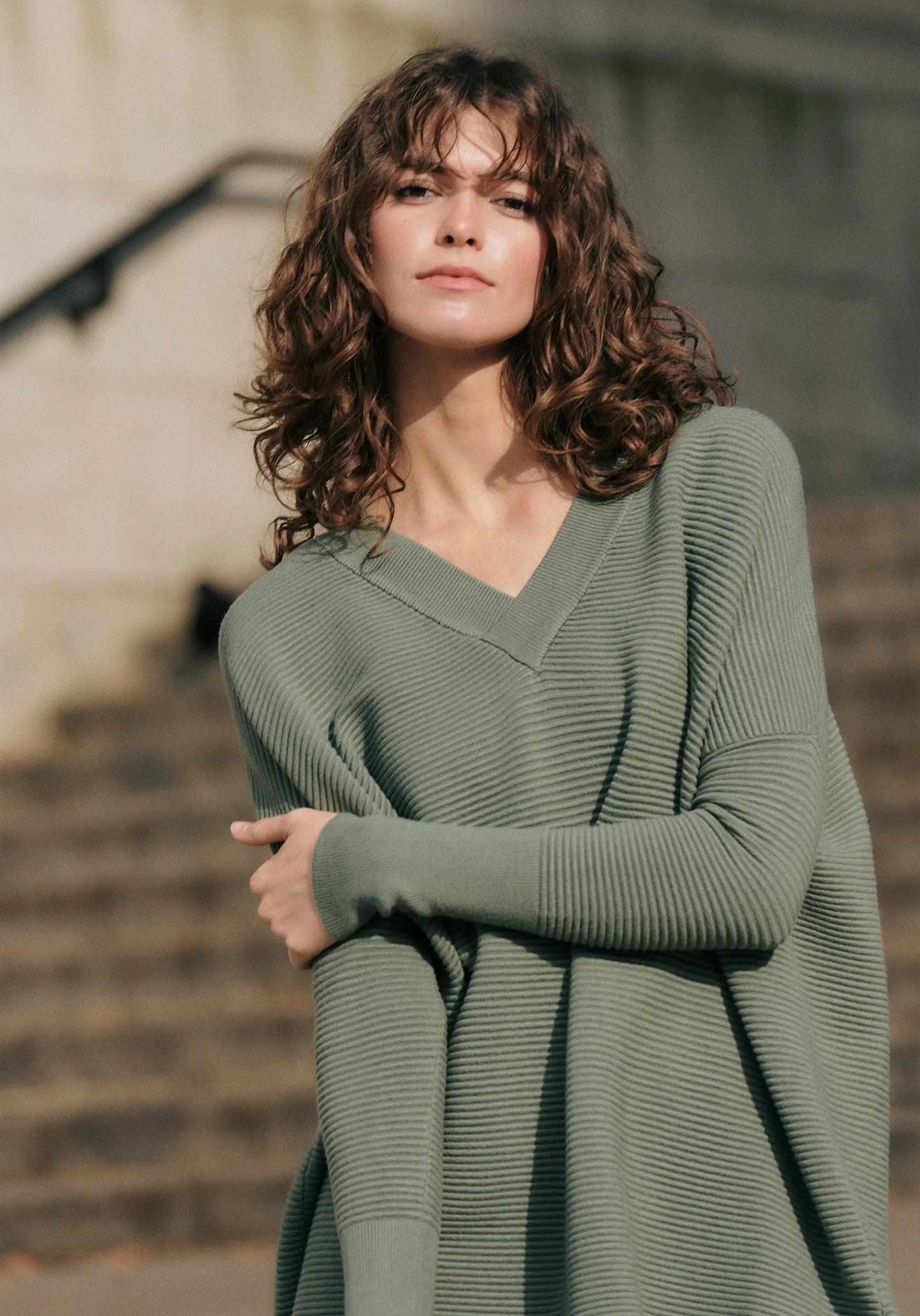 Paisie V-Neck Ribbed Jumper Paisie
