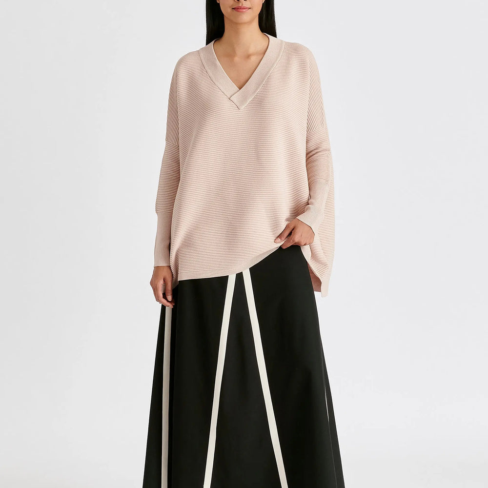 Paisie V-Neck Ribbed Jumper Paisie