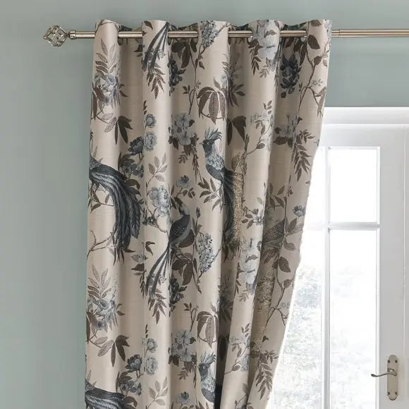 Palace Birds Jacquard Duck Egg Eyelet Curtains Dunelm
