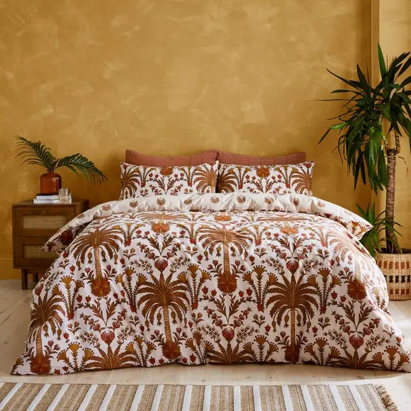 Palma Tropics 100% Cotton Duvet Cover and Pillowcase Set Dunelm