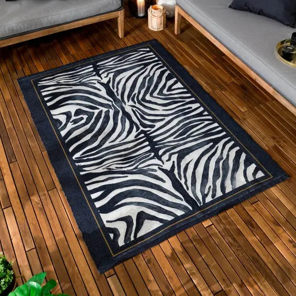 Paoletti Leopardis Zebra Indoor Outdoor Rug Dunelm