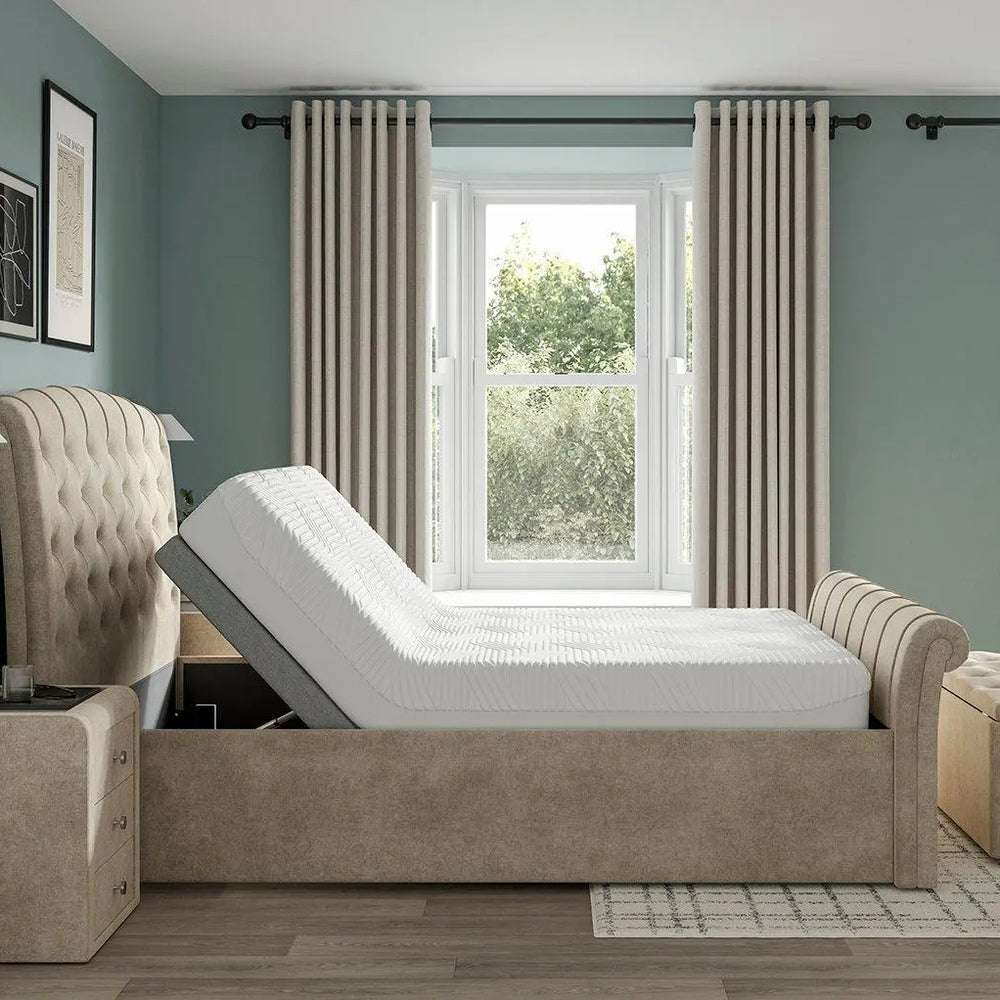 Paris Sleepmotion Adjustable Upholstered Bed Frame - Beige Dreams
