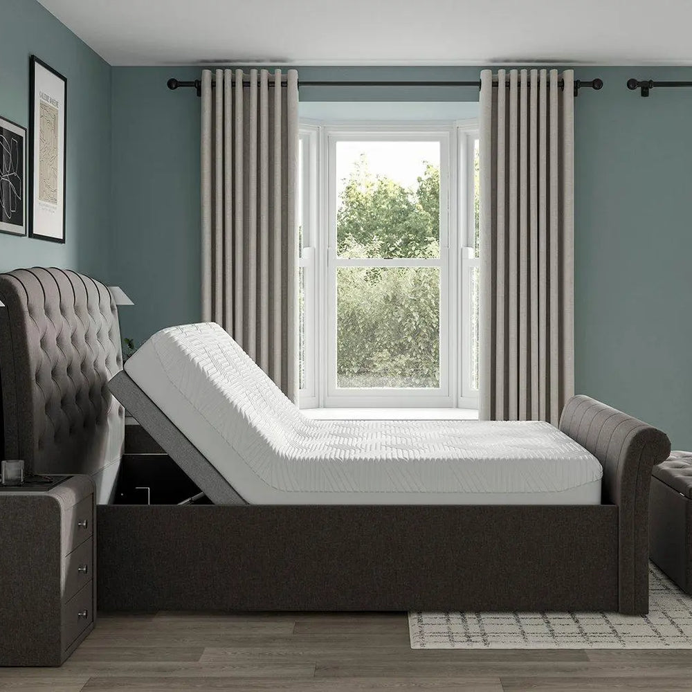 Paris Sleepmotion Adjustable Upholstered Bed Frame - Grey Dreams