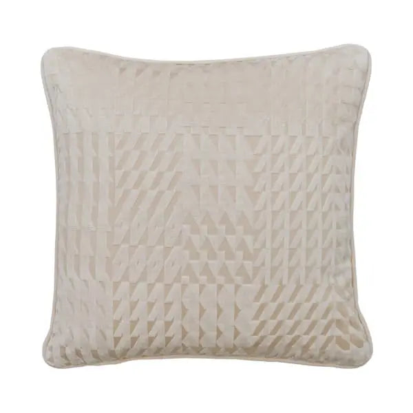Park Ivory, Sustainable Feather, Cushion Velvet Geometric Andrew Martin