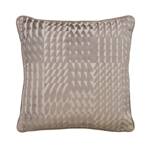 Park Taupe, Sustainable Feather, Cushion Velvet Geometric Andrew Martin