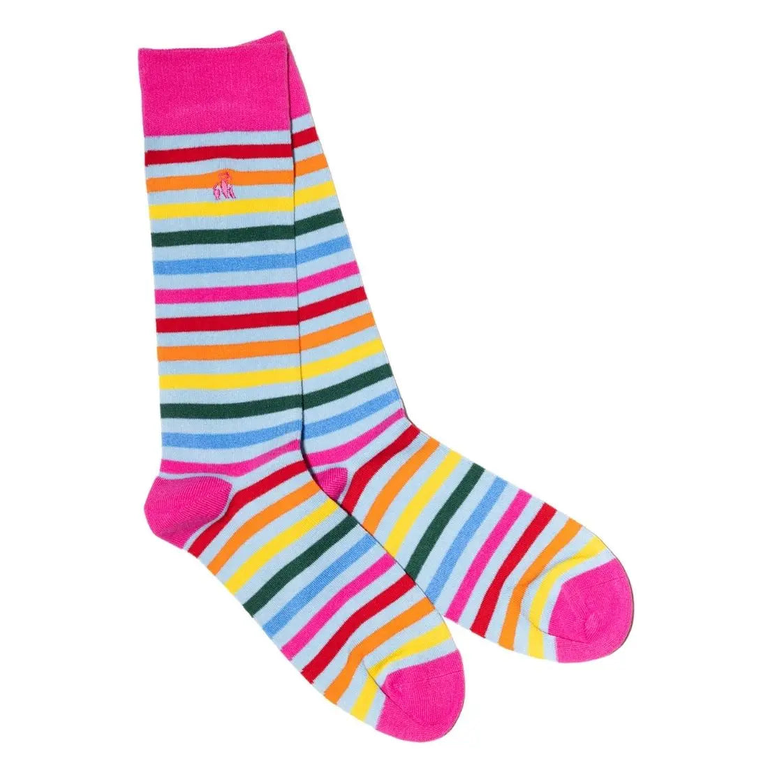 Pastel Striped Bamboo Socks Swole Panda