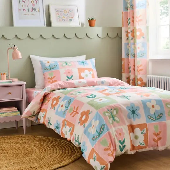 Patchwork Floral Polycotton Duvet Cover & Pillowcase Set Dunelm
