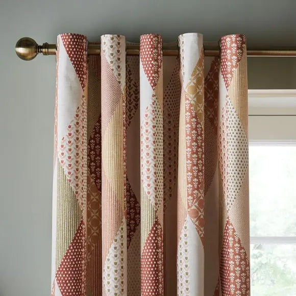Patchwork Print Eyelet Curtains Dunelm